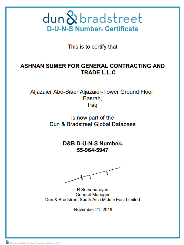 International Business Verification – D-U-N-S® Certificate